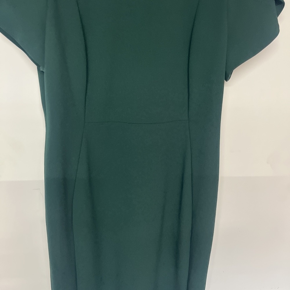 Calvin Klein Emerald Green Sheath Dress Size 14 Career Cocktail Midi - Picture 5 of 15